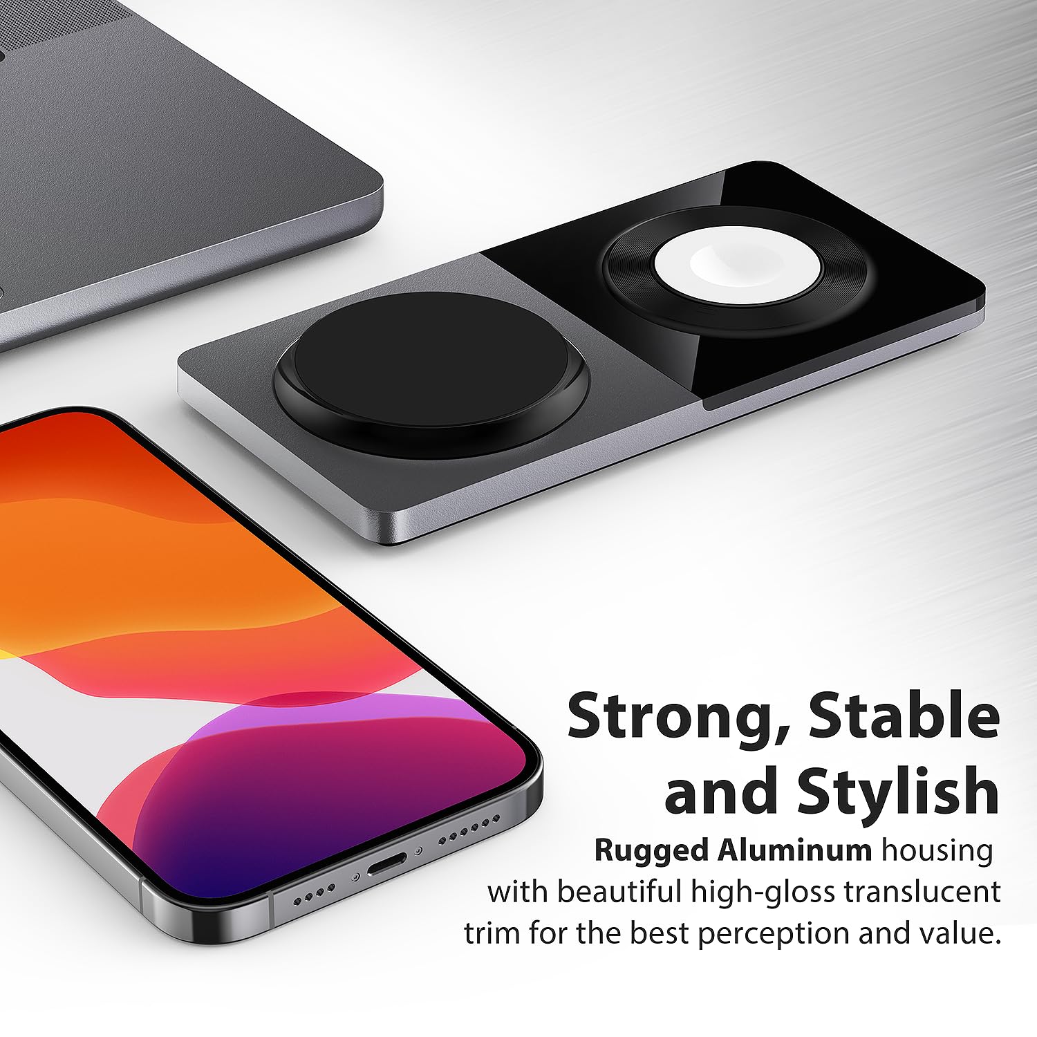 3 in 1 Charging Station for Apple Devices: Mag-Safe Charger Stand Fast Charging, Wireless Charger for iPhone 16/15/14/13/12 Series, Apple Watch Series 1-9/Ultra, AirPods Pro,30W USB Charger (Black)