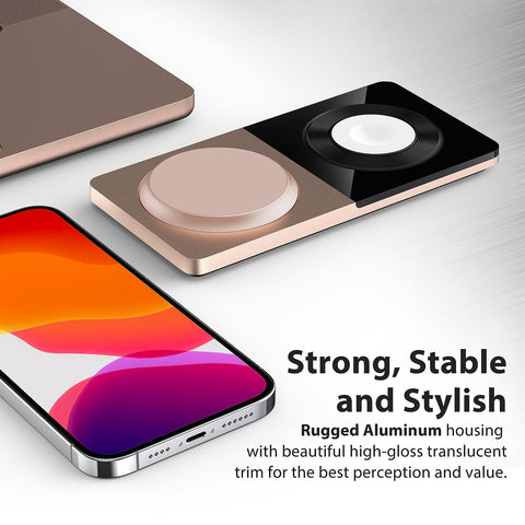 3 in 1 Charging Station for Apple Devices: Mag-Safe Charger Stand Fast Charging, Wireless Charger for iPhone 16/15/14/13/12 Series, Apple Watch Series 1-9/Ultra, AirPods Pro,30W USB Charger (Black)