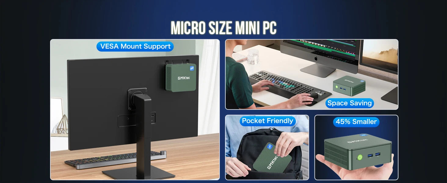 GMKtec G3 Mini PC Intel Alder Lake N100 Windows 11 Pro Mini PC 8/16GB DDR4 256/512GB PCIe M.2 SSD WiFi 6 BT5.2 Desktop Computer