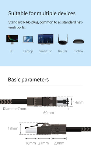 Hagibis Cat8 Ethernet Cable Super Speed RJ45 Network Cable 40Gbps Patch Cord S/FTP Cat 8 lan with Alloy Connector for Router PC