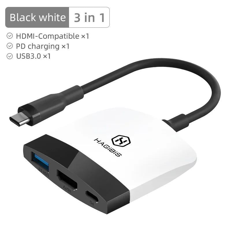Hagibis Switch Dock TV Dock for Nintendo Switch Portable Docking Station USB C to 4K HDMI-compatible USB 3.0 Hub for Macbook Pro