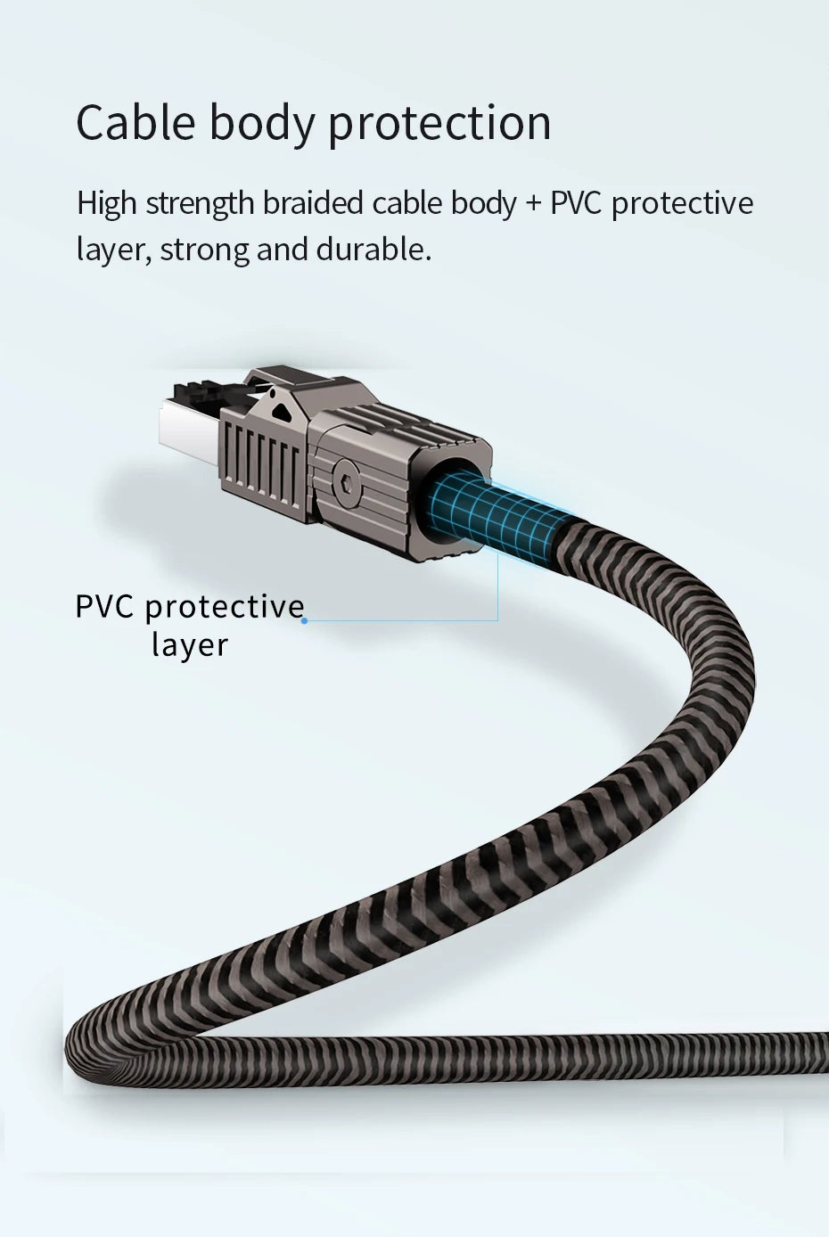 Hagibis Cat8 Ethernet Cable Super Speed RJ45 Network Cable 40Gbps Patch Cord S/FTP Cat 8 lan with Alloy Connector for Router PC