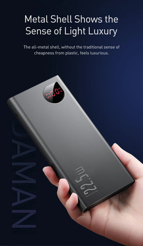 Baseus Power Bank 10000mAh 22.5W PD Fast Charging Powerbank Portable External Battery For iPhone 15 14 12 13 Pro Samsung Huawei