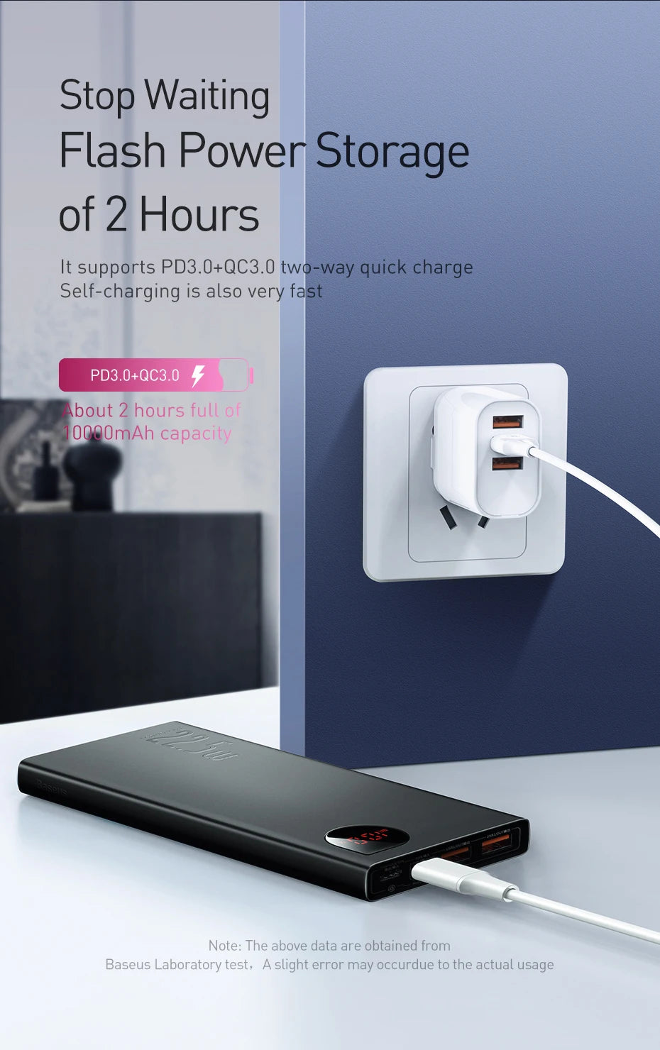 Baseus Power Bank 10000mAh 22.5W PD Fast Charging Powerbank Portable External Battery For iPhone 15 14 12 13 Pro Samsung Huawei