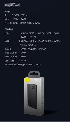 Baseus Power Bank 10000mAh 22.5W PD Fast Charging Powerbank Portable External Battery For iPhone 15 14 12 13 Pro Samsung Huawei
