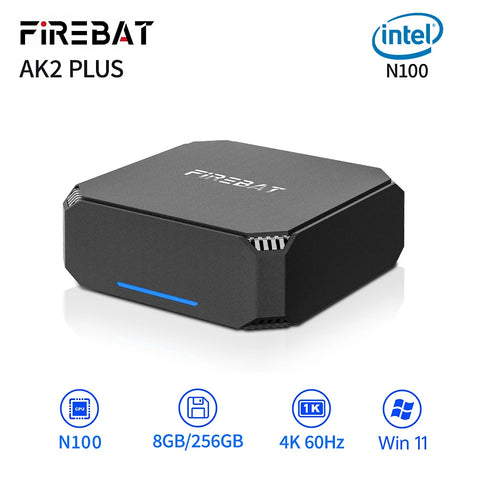 FIREBAT AK2 PLUS MiniPC Intel N100 Dual Band WiFi5 BT4.2 16GB 512GB Desktop Gaming Computer Mini PC Gamer