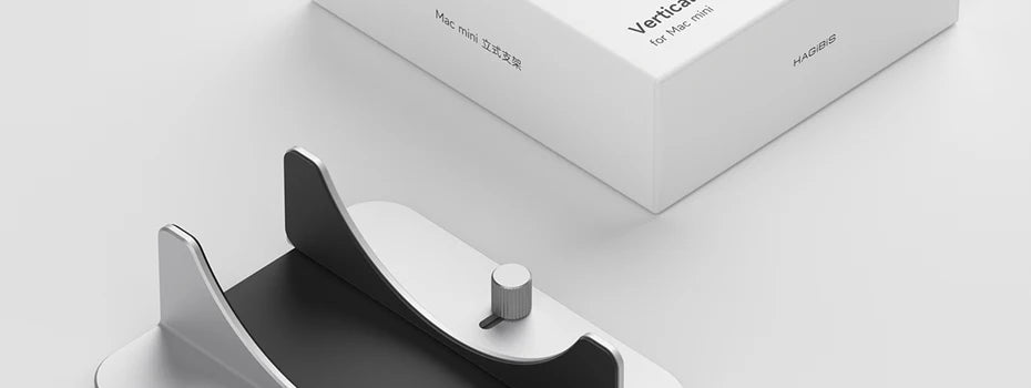 Hagibis Vertical Stand for Mac Mini M4/M4 Pro Aluminum Alloy Laptop Desktop Stand Anti-Slip Adjustable Holder For New Mac mini