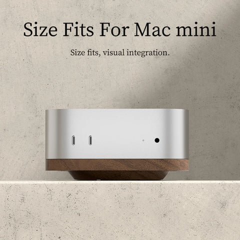 Hagibis Desktop Stand for Mac mini M4/M4 Pro 2024 Dustproof Walnut Wood Base Heat Dissipation Holder Solid Wood Bracket Cooling