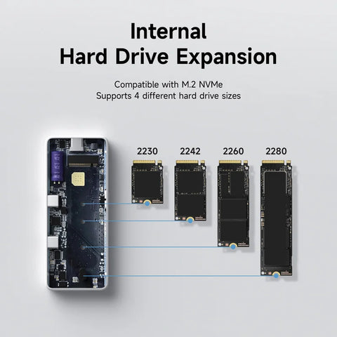 Hagibis M.2 NVMe SSD Enclosure Write Protect USB C 3.2 Gen2 to NVMe PCI-E M.2 SSD Case With 100W PD for iPhone 16 15 Pro MacBook