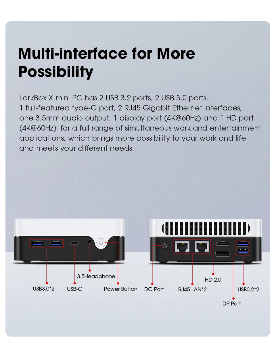 CHUWI LarkBox X Mini PC 12GB RAM 512GB SSD Intel N100 Game PC UHD Graphics for 12th Gen Intel Processors WiFi 6 Desktop Computer