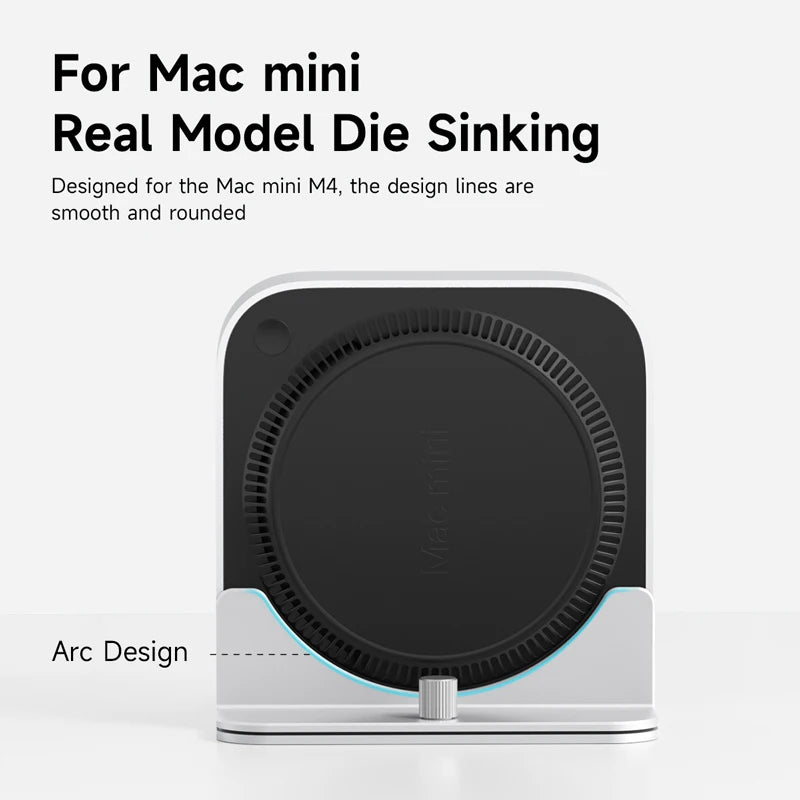 Hagibis Vertical Stand for Mac Mini M4/M4 Pro Aluminum Alloy Laptop Desktop Stand Anti-Slip Adjustable Holder For New Mac mini