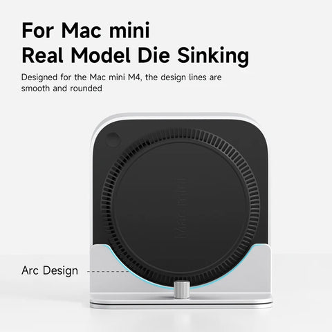 Hagibis Vertical Stand for Mac Mini M4/M4 Pro Aluminum Alloy Laptop Desktop Stand Anti-Slip Adjustable Holder For New Mac mini