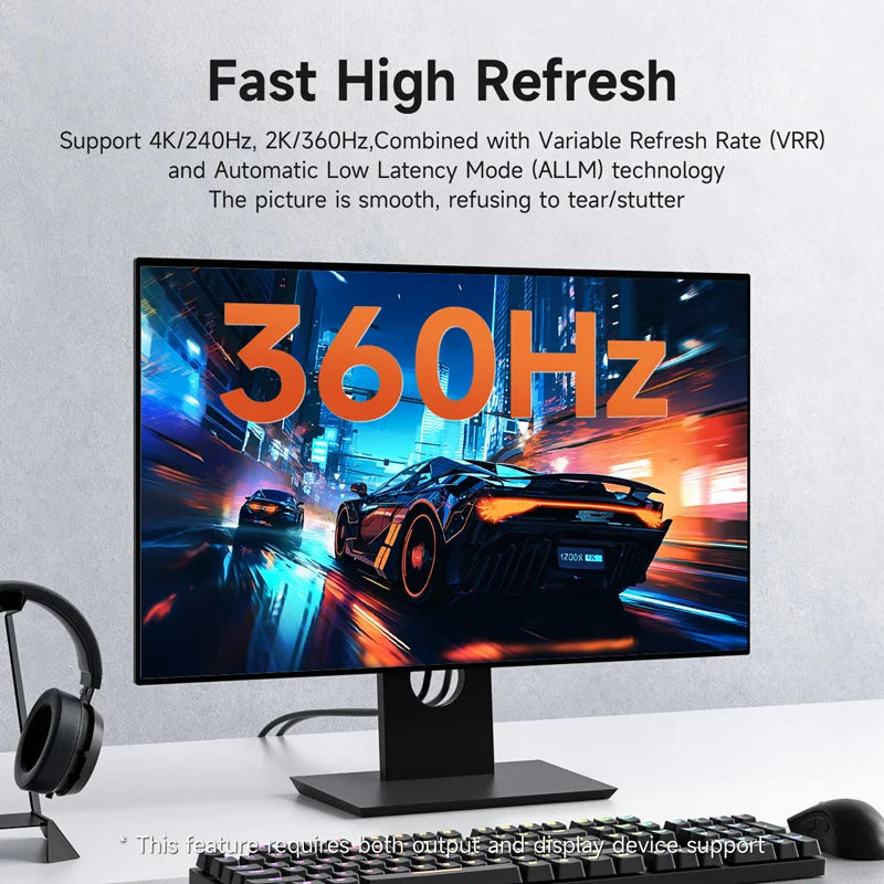 Hagibis 8K HDMI-Compatible Cable High Speed Cord 4K 240Hz 2K 360Hz 8K 60Hz Compatible with Roku TV/PS5/HDTV/Xbox/Switch/Laptops
