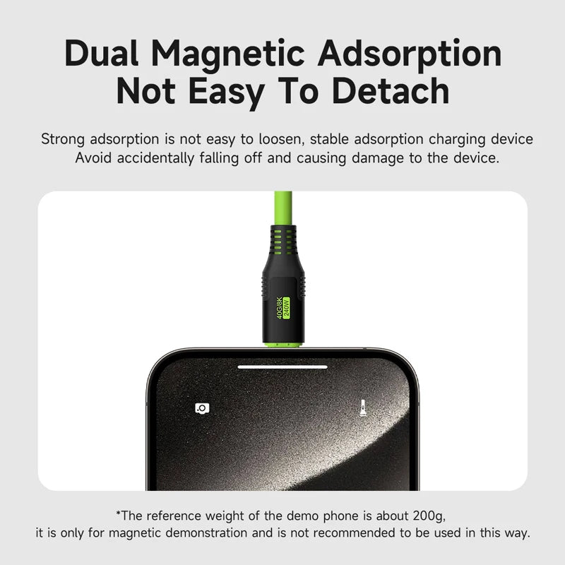 Hagibis Short USB C Cable Magnetic Mini Fast Charging Cord PD 240W 40Gbps Compatible with Thunderbolt 4/3 iPhone 16 SSD Tablet