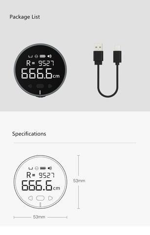 DUKA Electronic Ruler Rechargeable 8 Functions Rangefinder Portable HD LCD Screen Long Standbuy Multifunction ruler