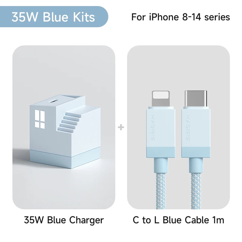 Hagibis 35W GaN USB C Charger Creative Fast Charger 20W QC 3.0 PD 3.0 For iPhone 16 15 14  Pro Max iPad Pro Macbook Air Samsung