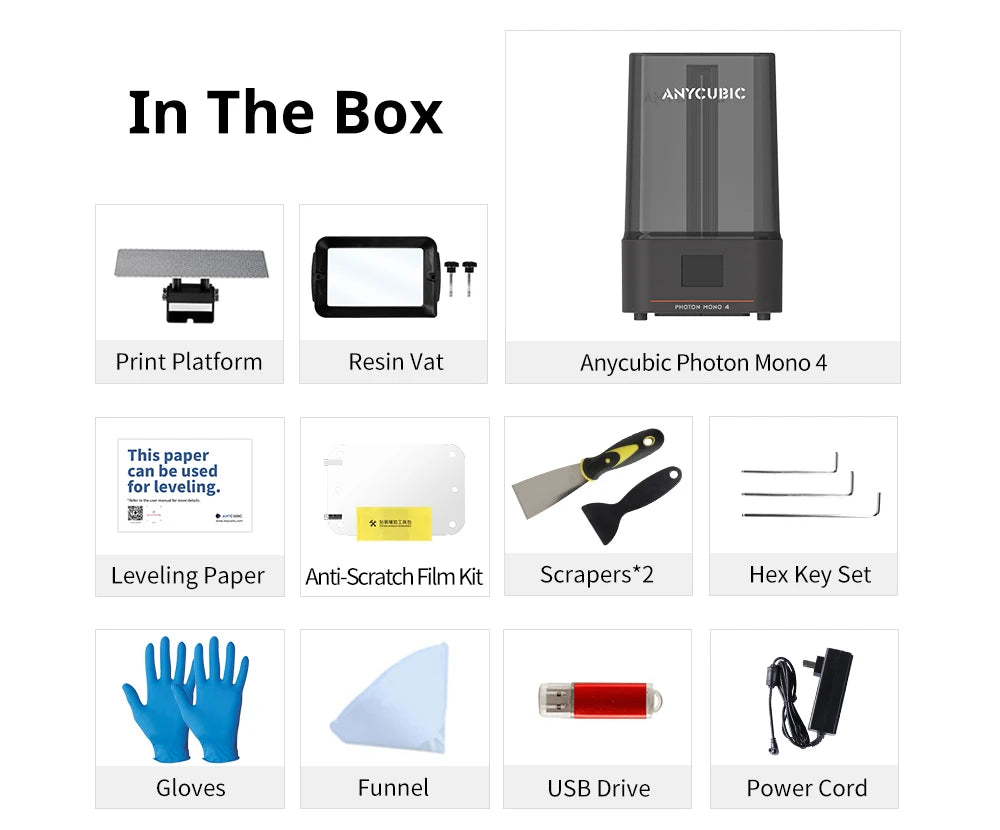 ANYCUBIC Photon Mono 4 LCD UV Resin 3D Printer with 7" 10K high-definition screen High-Speed 3D Printing Size 153×87×165mm