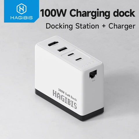 Hagibis Switch Dock Charger Portable TV Docking Station for Nintendo Switch ROG Ally 30W with 4K Video 100W RJ45 Fast Charging