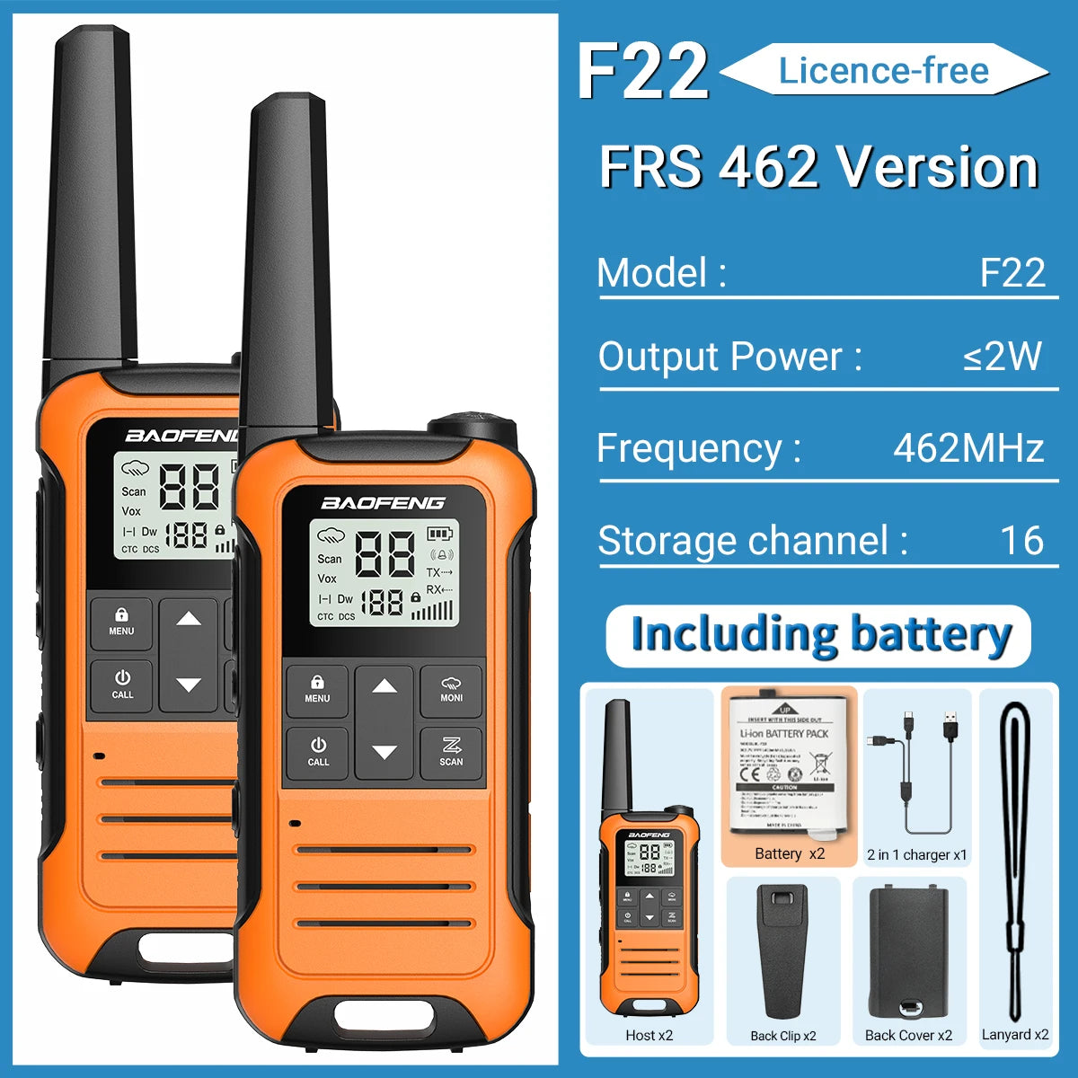 2PCS Baofeng F22 Walkie Talkie Portable Mini Communication Radio Profesional PMR446 /FRS Talkie Walkies Transceiver Radio
