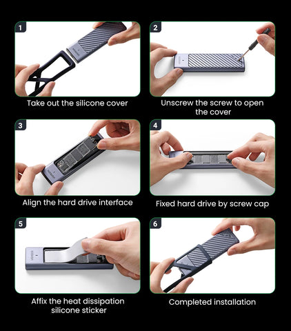UGREEN M2 SSD Case M.2 NVMe SATA SSD Enclosure Adapter 20Gbps USB 3.2 Gen2 USB C External Enclosure Supports M and B&M Keys
