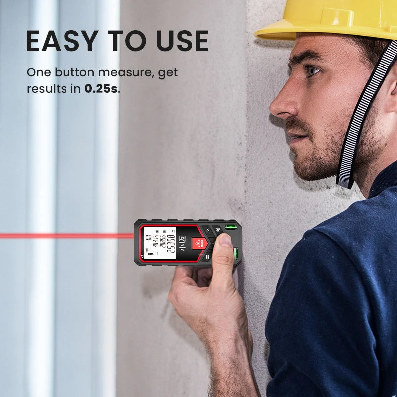 MILESEEY K1 Laser Tape Measure 50M 70M 100M 120M Double Horizontal Bubble Laser Distance Meter