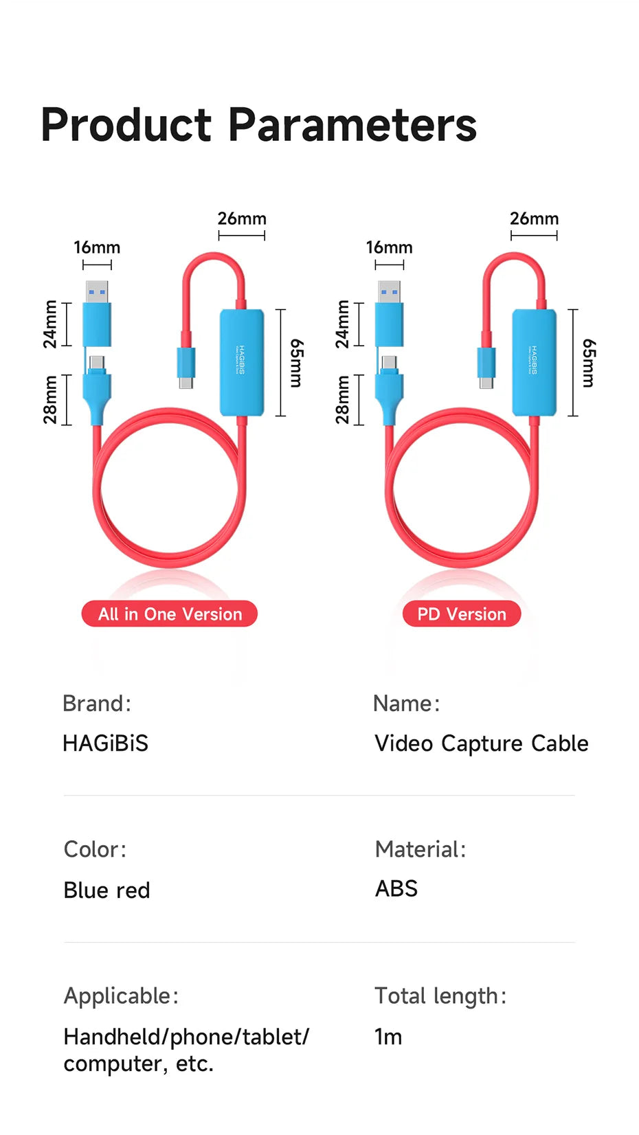Hagibis USB3.0 Video Capture Card with 100W PD USB C to USB A/USB C Live and Record Video Audio Gaming for Quest 2 3 Switch ROG