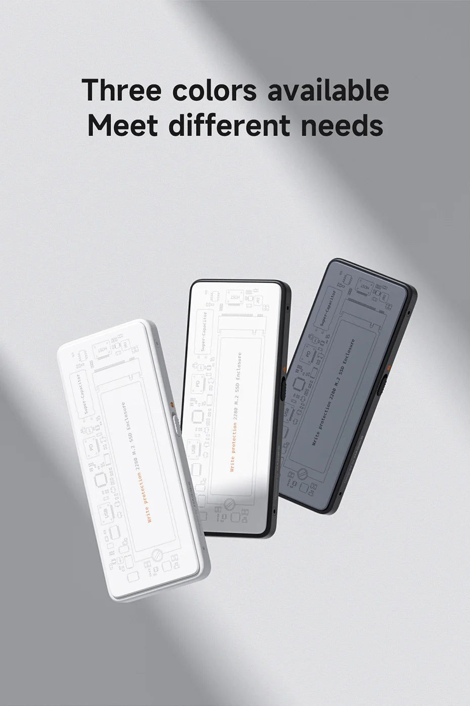 Hagibis M.2 NVMe SSD Enclosure Write Protect USB C 3.2 Gen2 to NVMe PCI-E M.2 SSD Case With 100W PD for iPhone 16 15 Pro MacBook