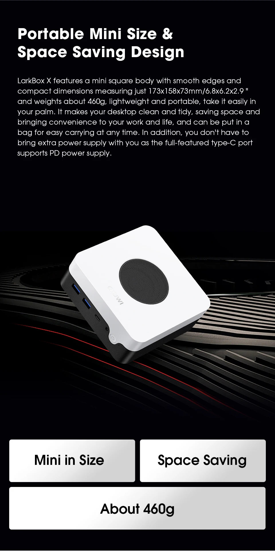 CHUWI LarkBox X Mini PC 12GB RAM 512GB SSD Intel N100 Game PC UHD Graphics for 12th Gen Intel Processors WiFi 6 Desktop Computer