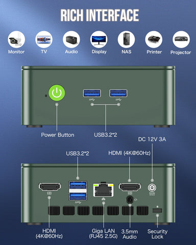 GMKtec G3 Mini PC Intel Alder Lake N100 Windows 11 Pro Mini PC 8/16GB DDR4 256/512GB PCIe M.2 SSD WiFi 6 BT5.2 Desktop Computer