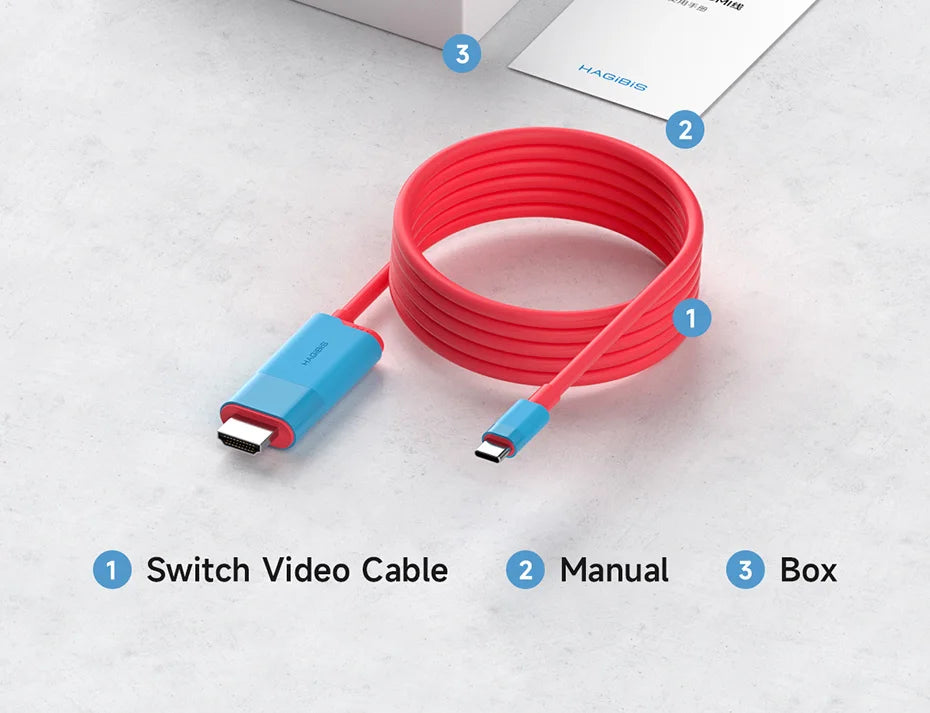 Hagibis Switch Dock for Nintendo Switch/OLED USB C to HDMI-Compatible Cable Adapter 4K60Hz 100W PD for Laptop SteamDeck ROG Ally
