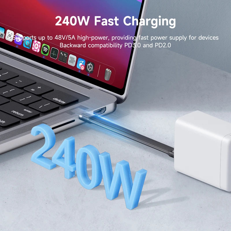 Hagibis USB4 Data Cable 40Gbps USB C to Type C Short Cable PD 240W 8K 60Hz for Thunderbolt 3/4 iPhone 16 Pro Max SSD Power Bank
