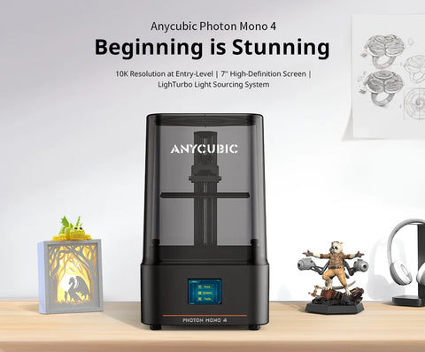 ANYCUBIC Photon Mono 4 LCD UV Resin 3D Printer with 7" 10K high-definition screen High-Speed 3D Printing Size 153×87×165mm