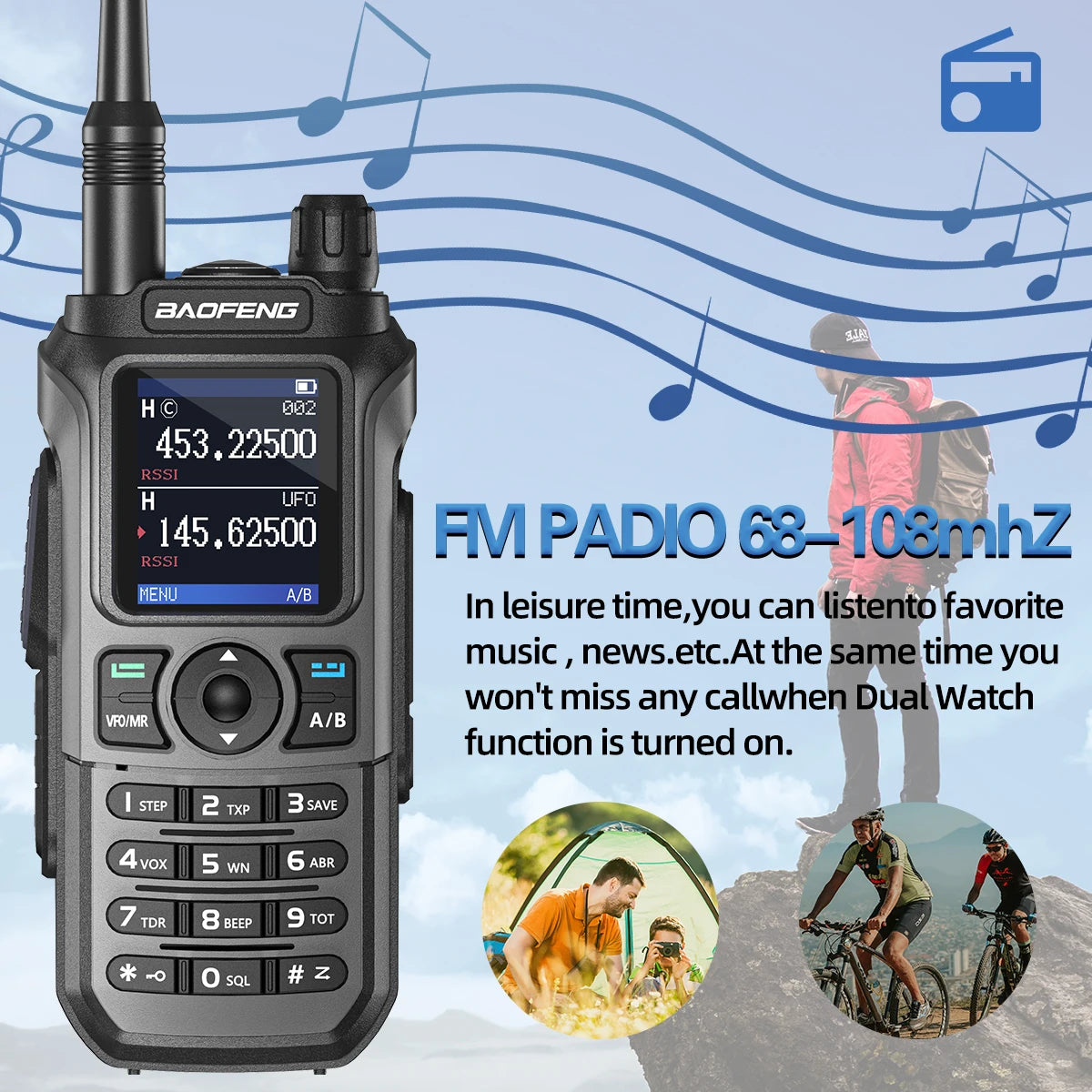 Baofeng UV-21 Pro V2 Wireless Copy Frequency Mutli Band Powerful Waterproof Long Range UV-5R Long Range Type-C Two Way Ham Radio