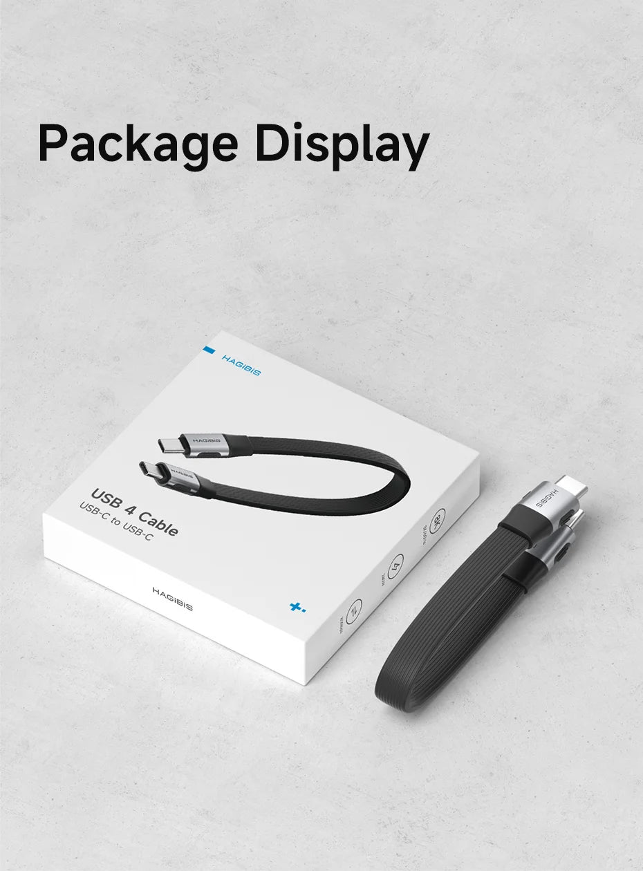 Hagibis Short USB C to USB C Full Function Cable USB4 V2 Date Cable 80Gbps 8K PD 240W Cord for Thunderbolt 4/5 iPhone Laptop SSD