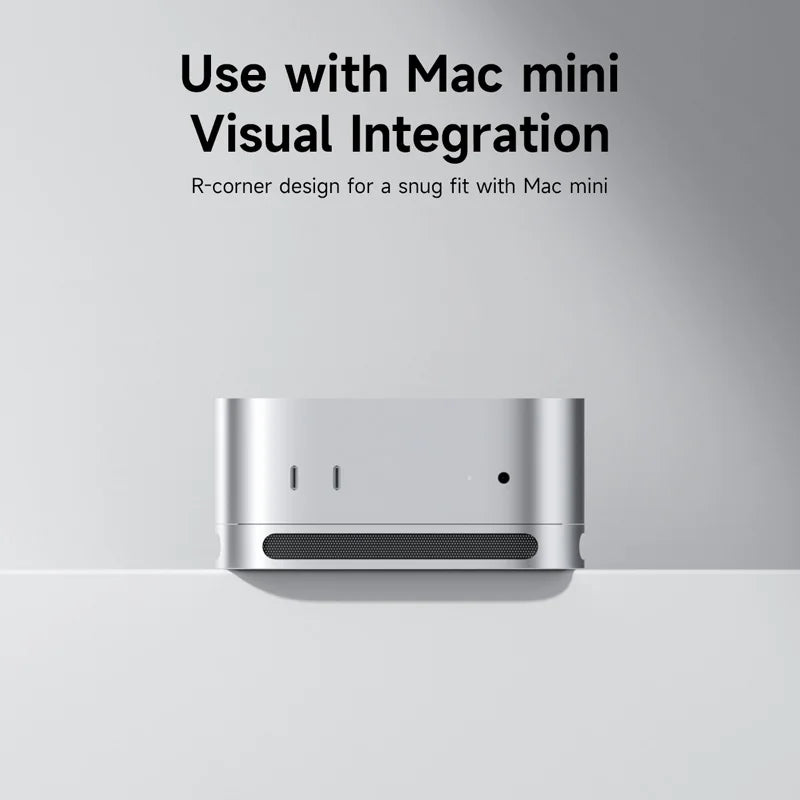 Hagibis Desktop Stand for Mac mini M4/M4 Pro 2024 Dustproof Base Heat Dissipation Bracket Aluminum Alloy Cooling Holder Dock