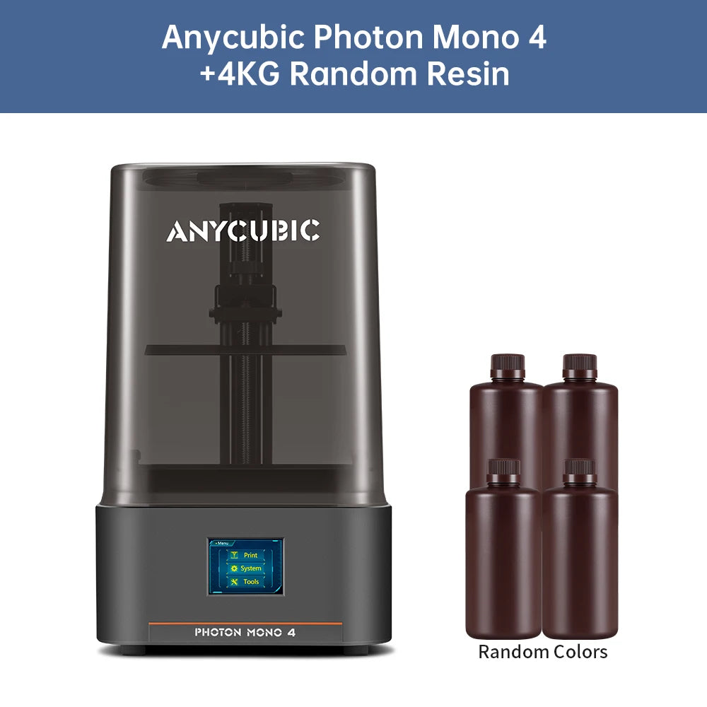 ANYCUBIC Photon Mono 4 LCD UV Resin 3D Printer with 7" 10K high-definition screen High-Speed 3D Printing Size 153×87×165mm