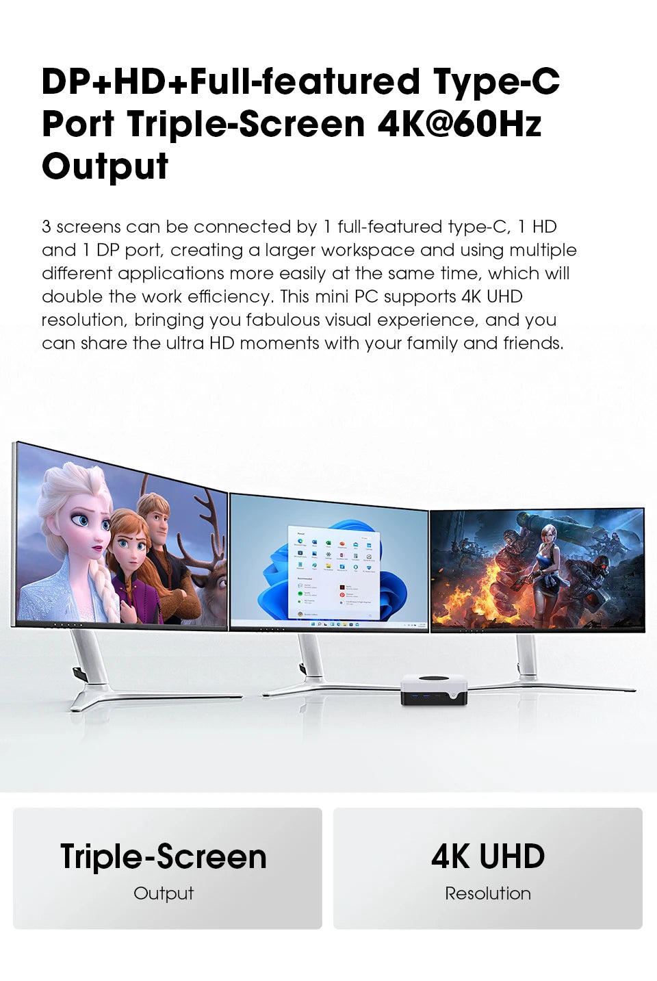 CHUWI LarkBox X Mini PC 12GB RAM 512GB SSD Intel N100 Game PC UHD Graphics for 12th Gen Intel Processors WiFi 6 Desktop Computer