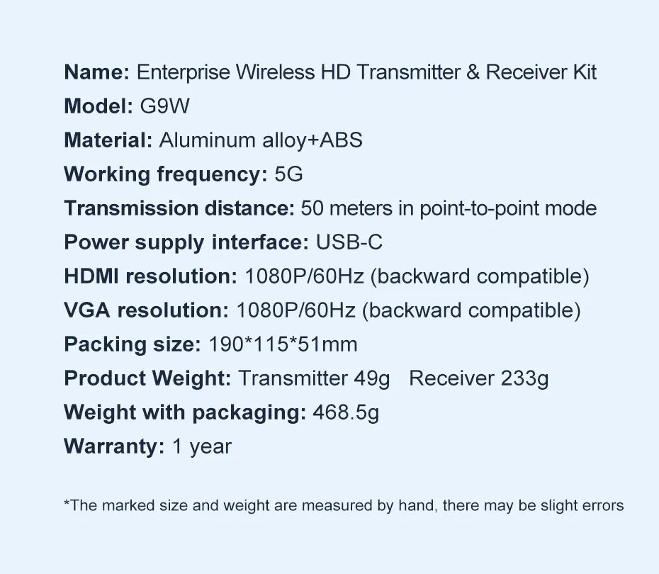 Hagibis Wireless HDMI Transmitter and Receiver HDMI Extender Kits Wireless Display Dongle for TV Camera Streaming PS5