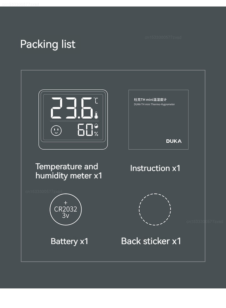 DUKA Atuman 2.5 Inch LCD Electronic Digital Temperature Sensor Humidity Meter Indoor Thermometer Hygrometer Weather Station