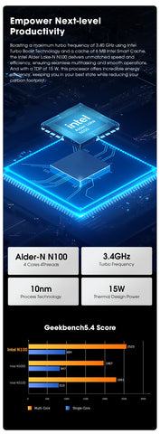 CHUWI LarkBox X Mini PC 12GB RAM 512GB SSD Intel N100 Game PC UHD Graphics for 12th Gen Intel Processors WiFi 6 Desktop Computer