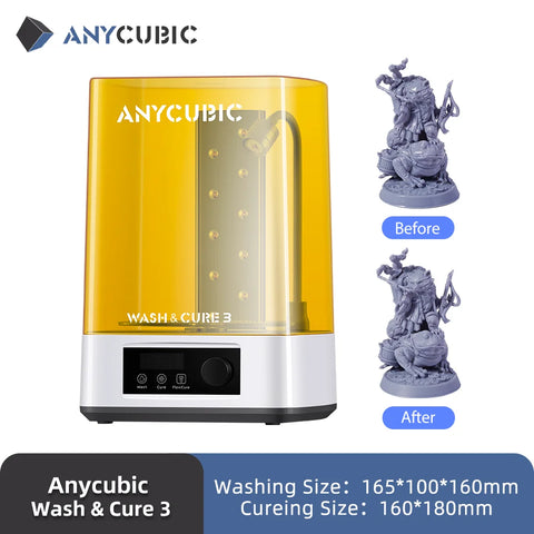 ANYCUBIC Wash & Cure 3 For Photon Mono 2 LCD SLA 3D Printer Models UV Rotary Curing Resin Cleaning Machine 2 in 1