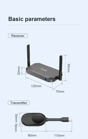 Hagibis Wireless HDMI Transmitter and Receiver HDMI Extender Kits Wireless Display Dongle for TV Camera Streaming PS5