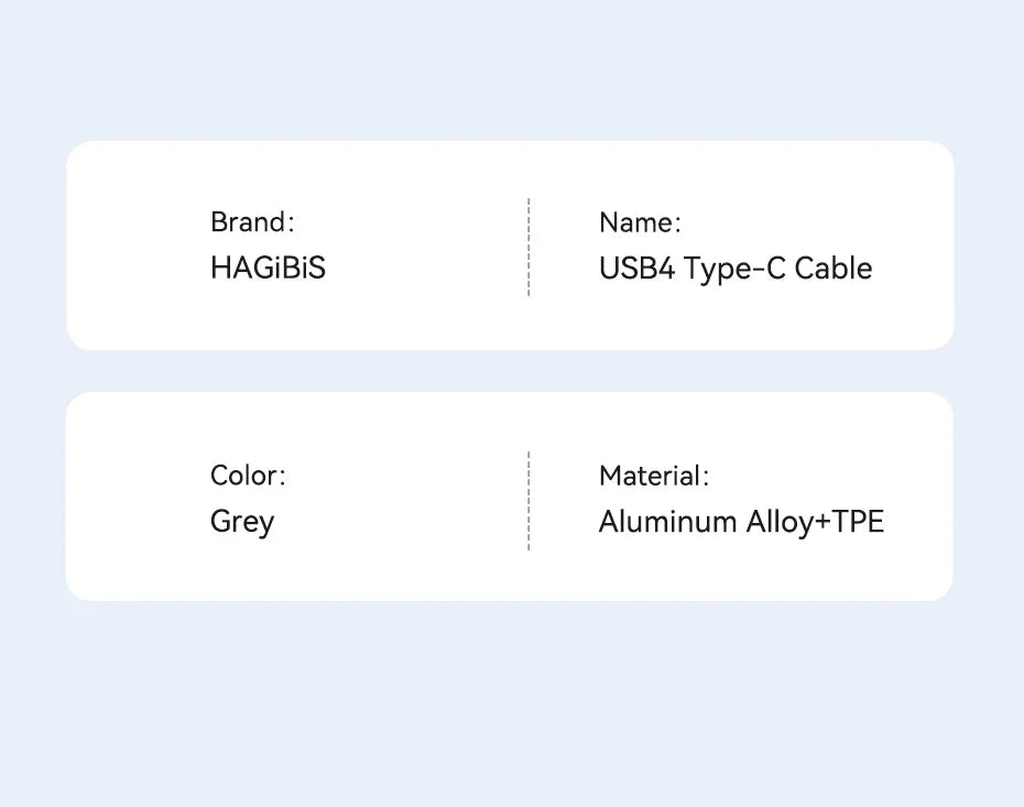 Hagibis USB4 Data Cable 40Gbps USB C to Type C Short Cable PD 240W 8K 60Hz for Thunderbolt 3/4 iPhone 16 Pro Max SSD Power Bank