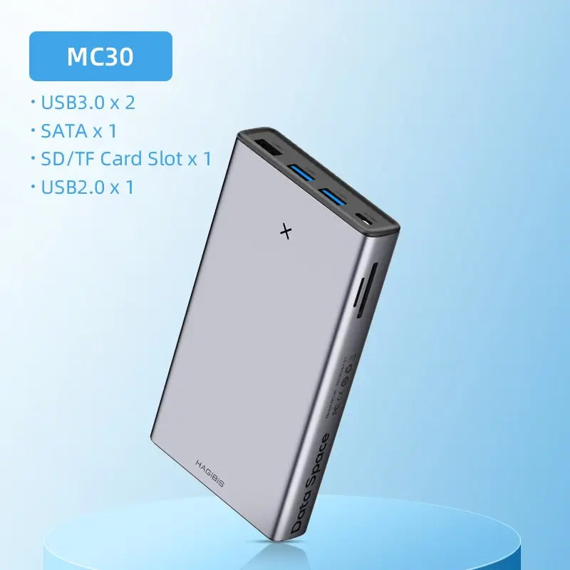 Hagibis USB C HUB with Hard Drive Enclosure 2.5 SATA to USB 3.0 Type C AdapterUSB Hub for External SSD Disk HDD Case