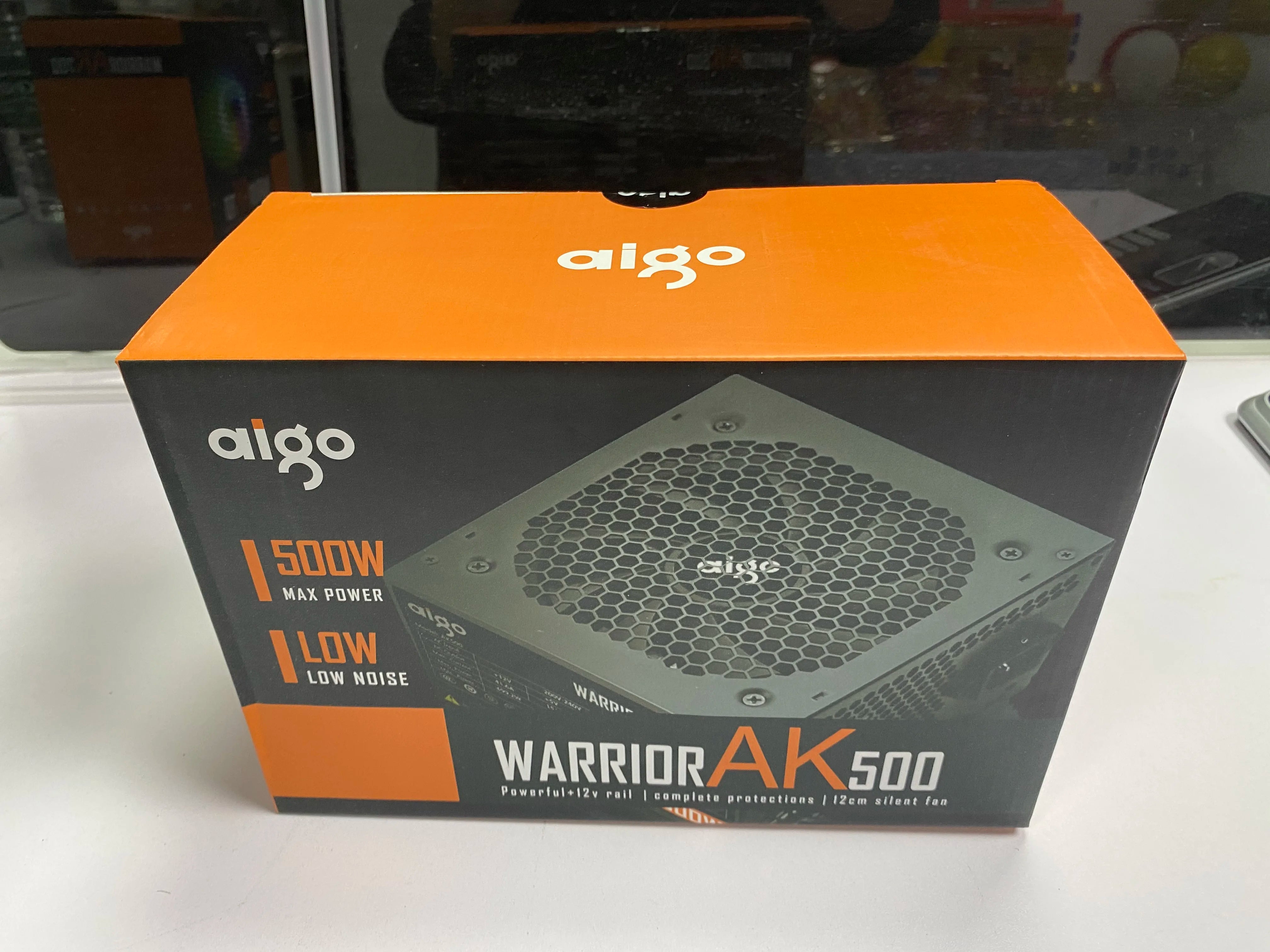 Aigo AK 500W PC PSU Power Supply Unit Black Gaming Quiet 120mm RGB Fan 24pin 12V ATX Desktop Computer Power Supply for BTC