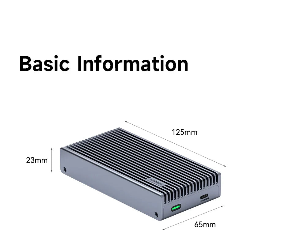 Hagibis 40Gbps USB4 M.2 NVMe SSD Enclosure With LED Display USB4 Cable for Thunderbolt 4/3 USB 3.2/3.1/3.0 B+M M-Key SSD Case