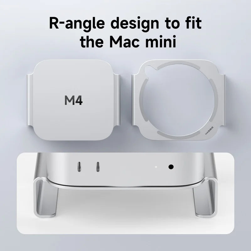 Hagibis Desktop Stand for Mac mini M4/M4 Pro 2024 Heat Dissipation Bracket Aluminum Alloy Mount Dock Cooling Holder Accessories