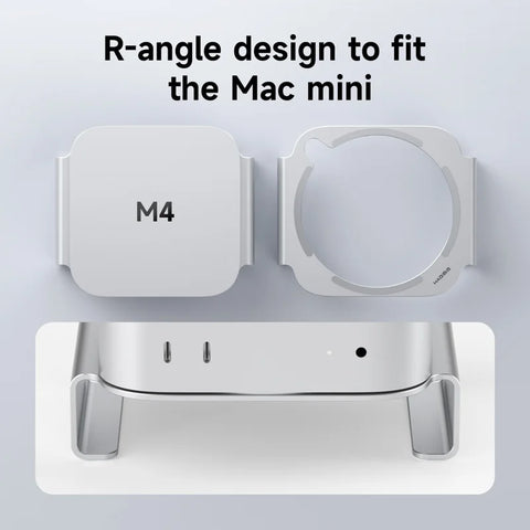 Hagibis Desktop Stand for Mac mini M4/M4 Pro 2024 Heat Dissipation Bracket Aluminum Alloy Mount Dock Cooling Holder Accessories