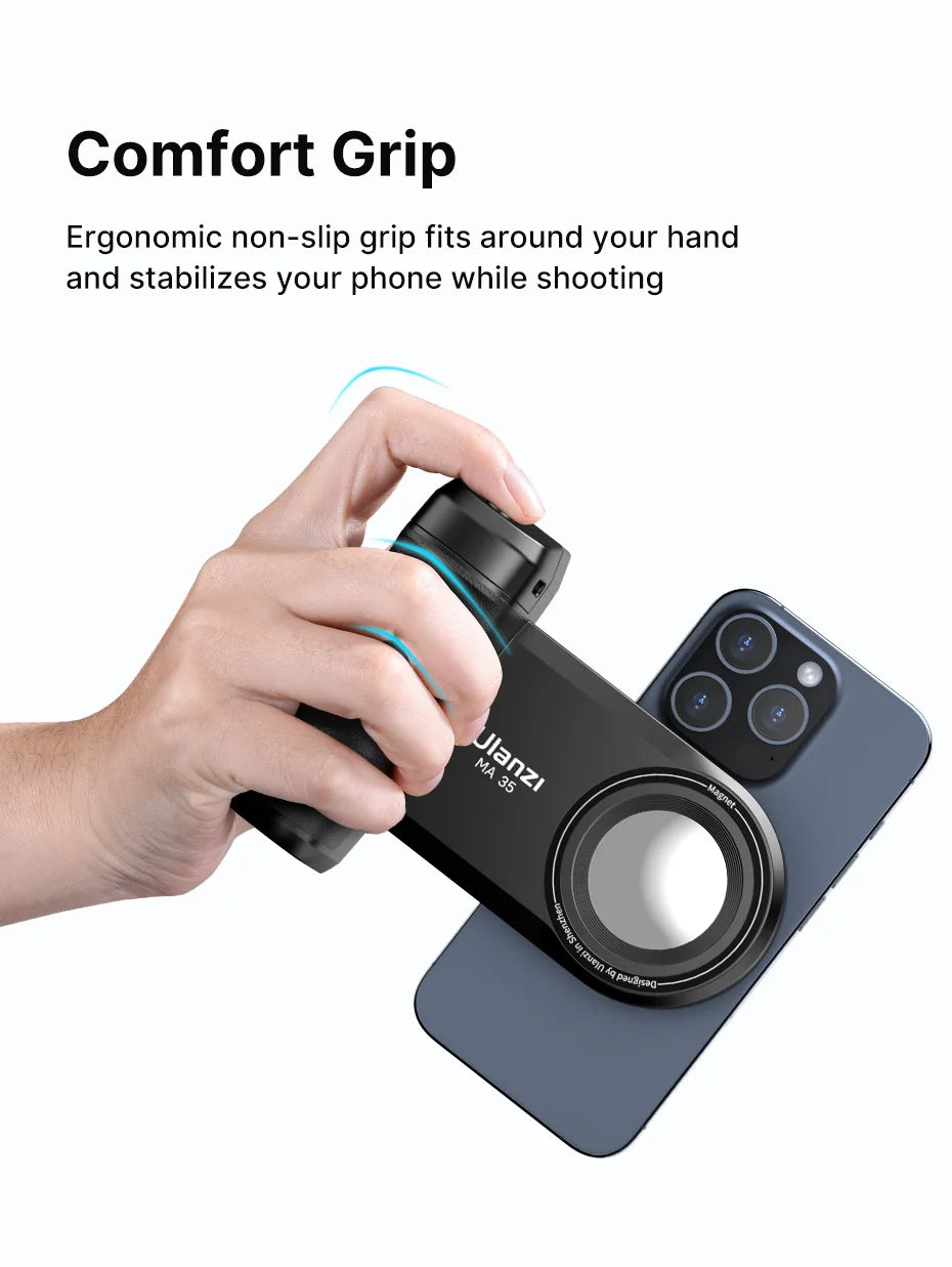 Ulanzi MA35 MagSafe Smartphone Camera Shutter Grip Bluetooth Selfie Handle As Camera Photo Stabilizer Vertical Horizontal Shoot