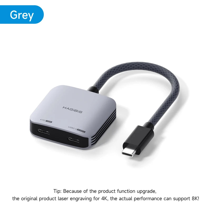Hagibis AR Glasses Adapter USB C to Glasses and Charging Converter USB-C Hub Charge and Play For Switch Rokid/Xreal/Thunderbird